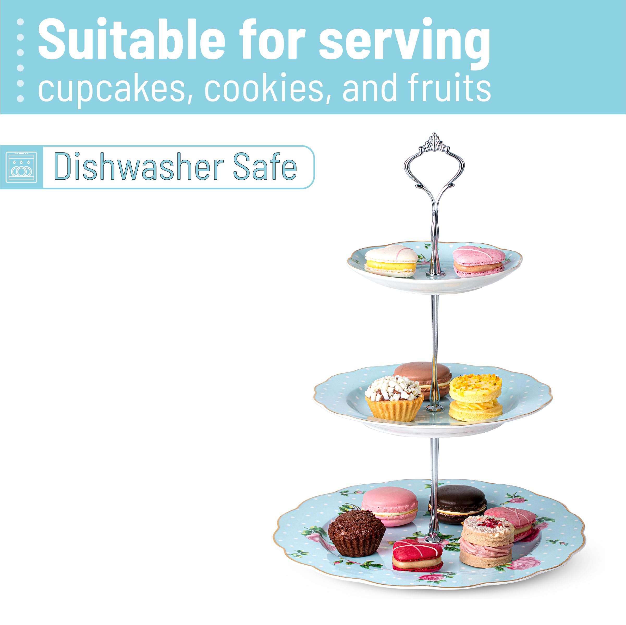 BTaT borde dorado y rosas en porcelana para cupcakes.