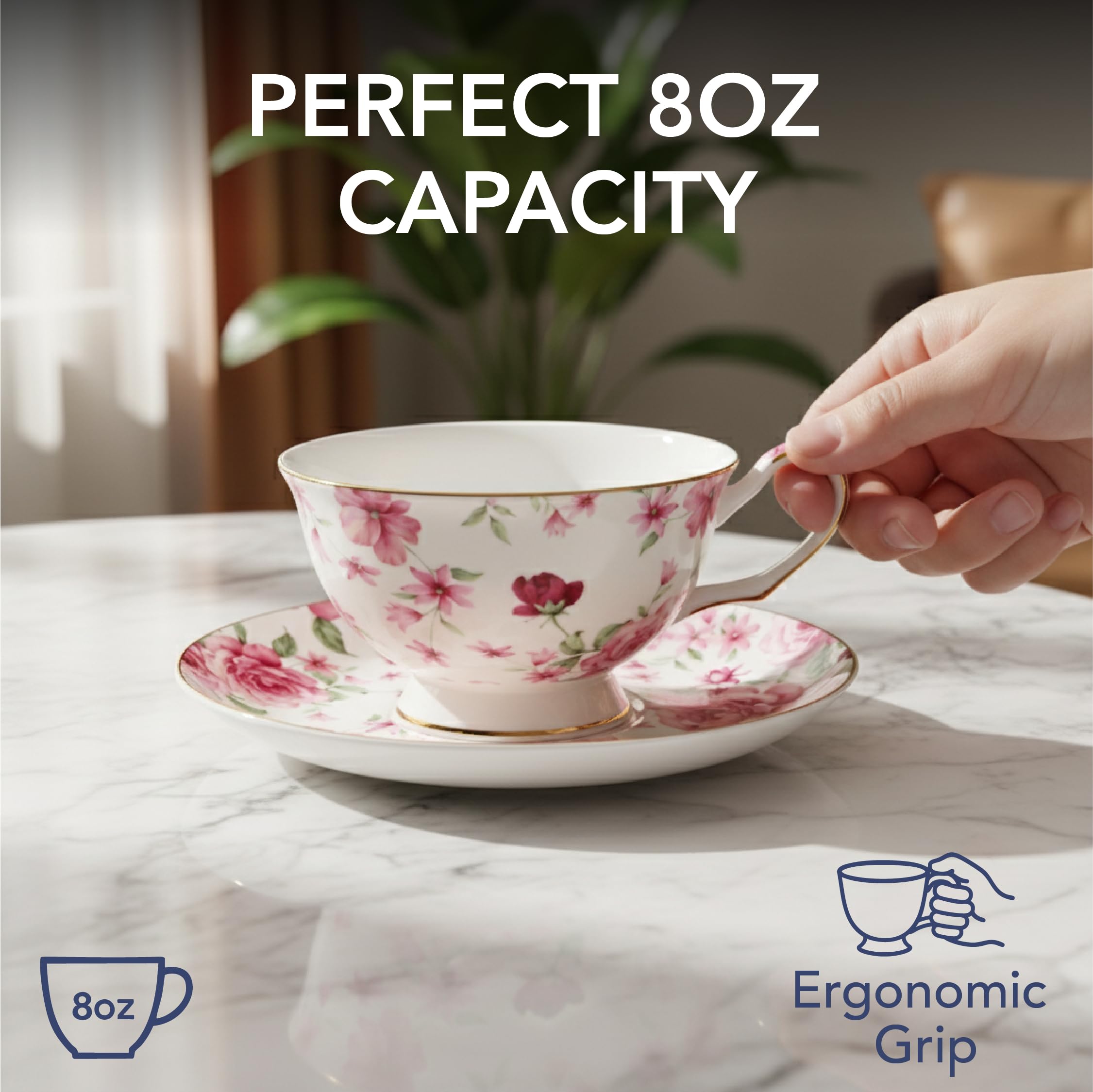 BTaT juego de 6 tazas 8 oz, perfecto para reuniones