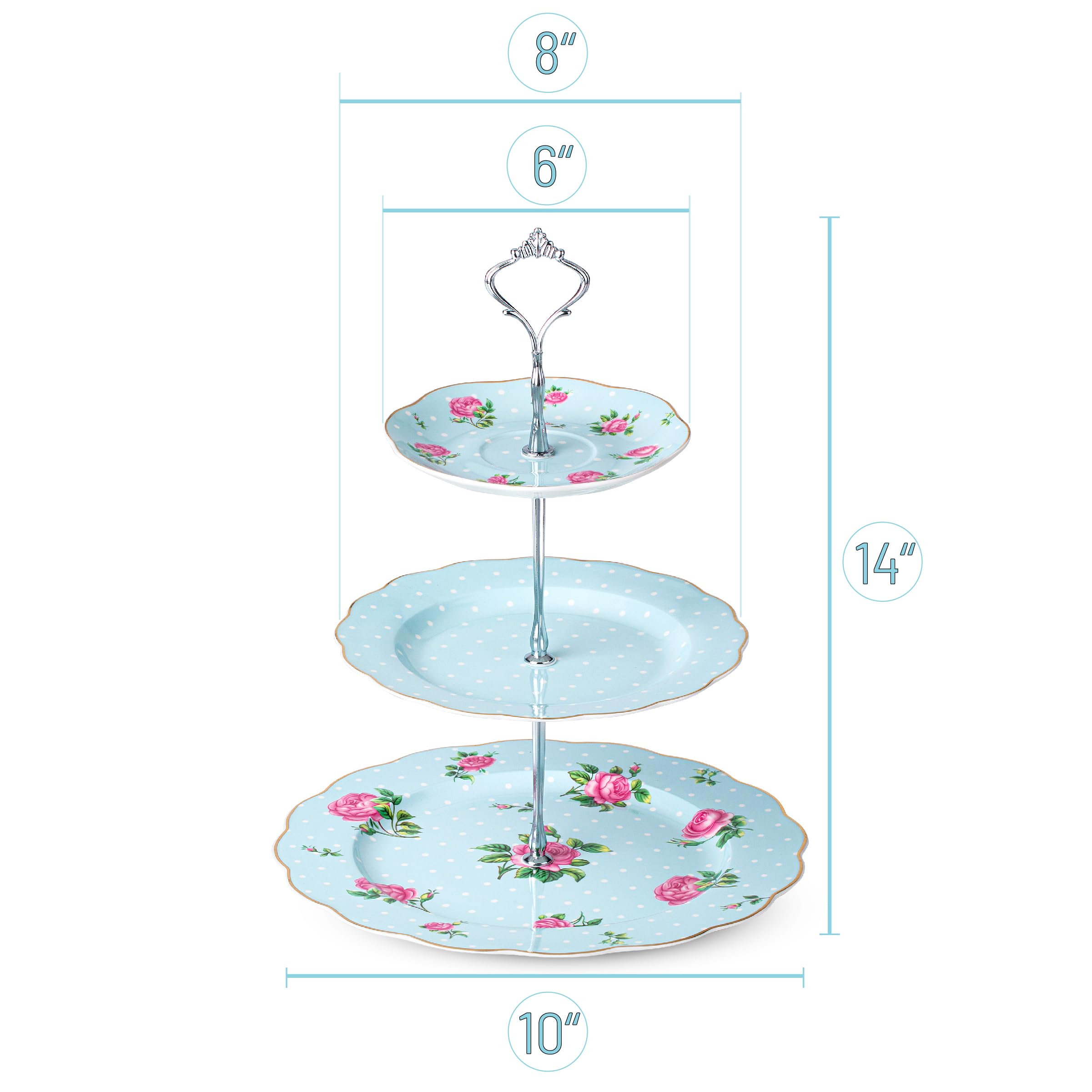BTaT porcelana de alta calidad con borde dorado y rosas para presentación elegante.
