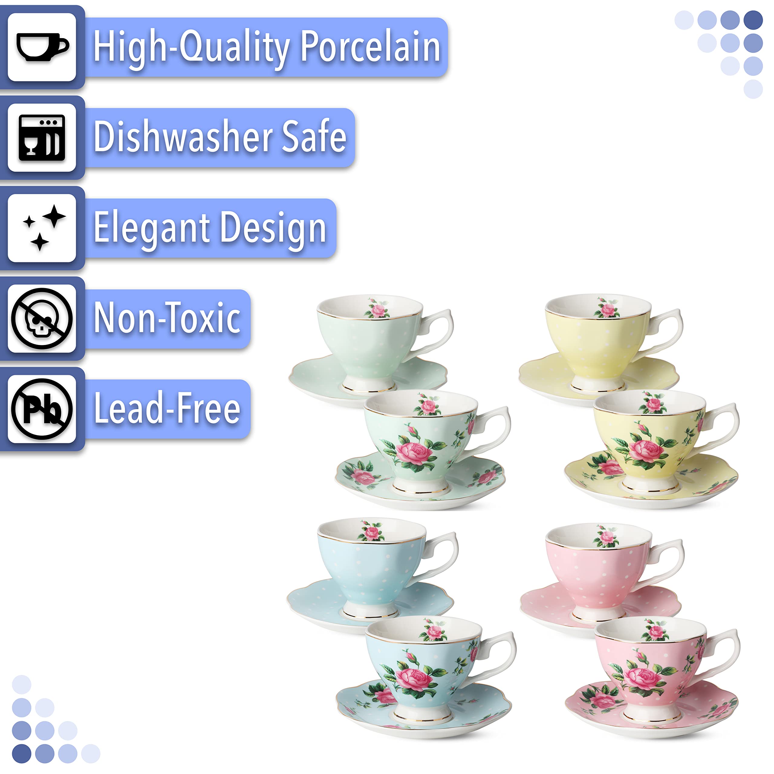 BTaT taza diámetro 9,8 cm y altura 6 cm para confort al beber