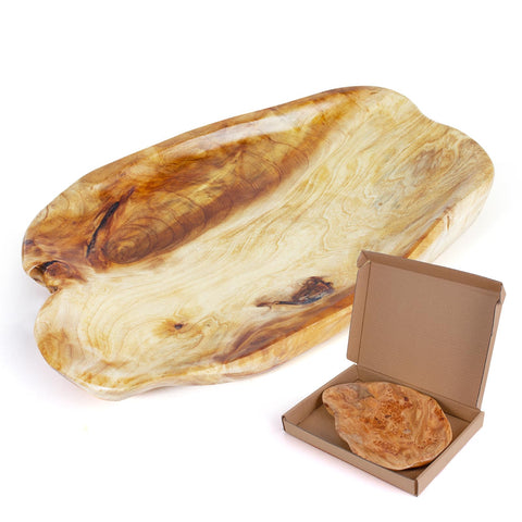 BTEOBFY cuenco-fruta de madera natural, ideal para servir frutas con estilo.