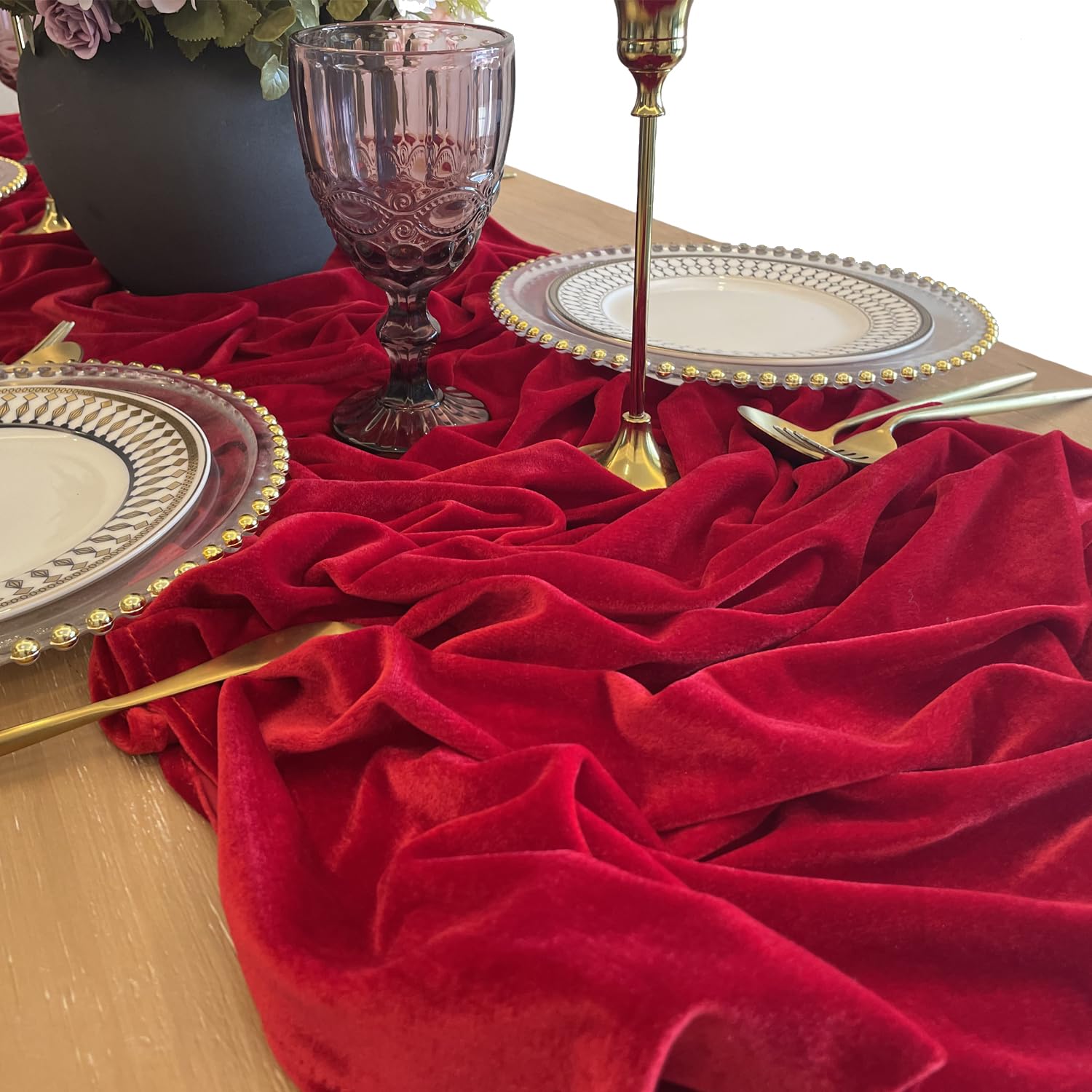 BTF Home camino de mesa rojo para bodas y recepciones.