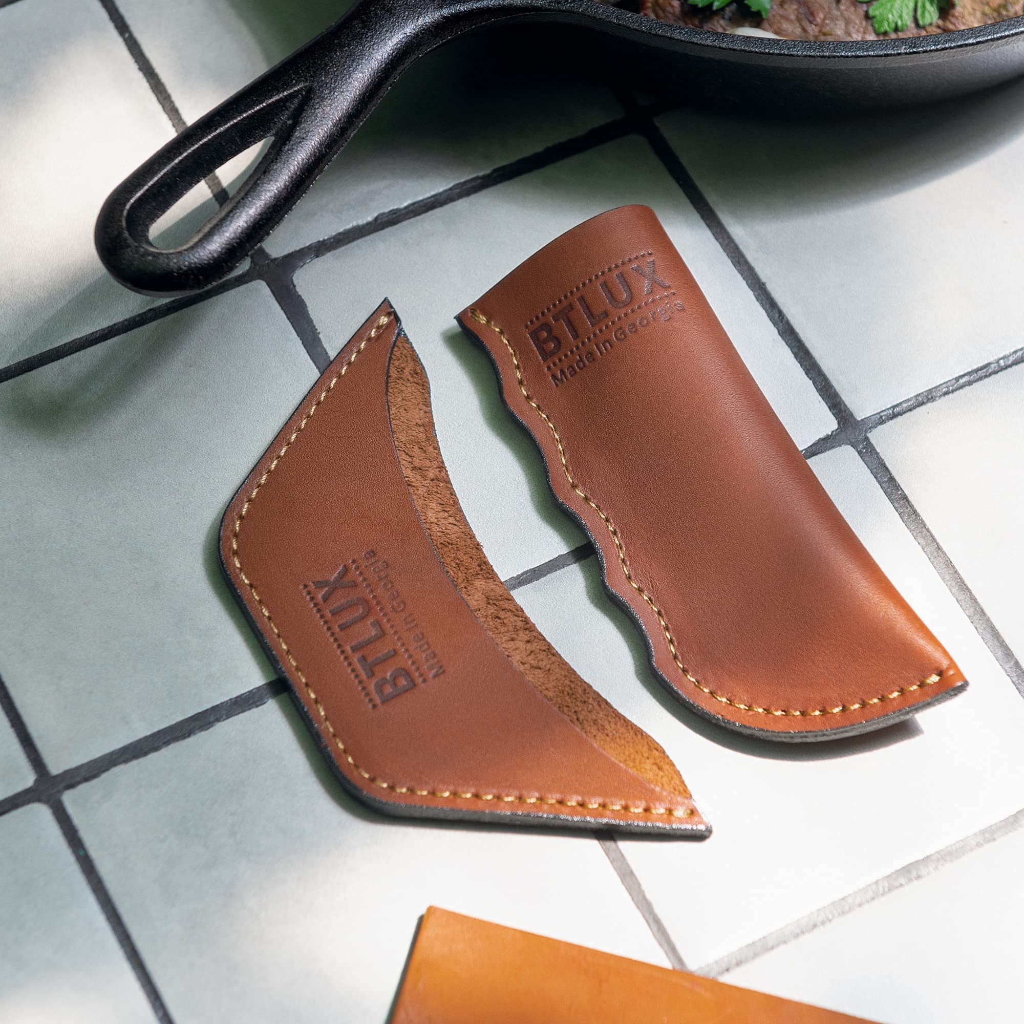 BTLUX protección-tacto-suave: funda para mango hierro-forjado en cuero