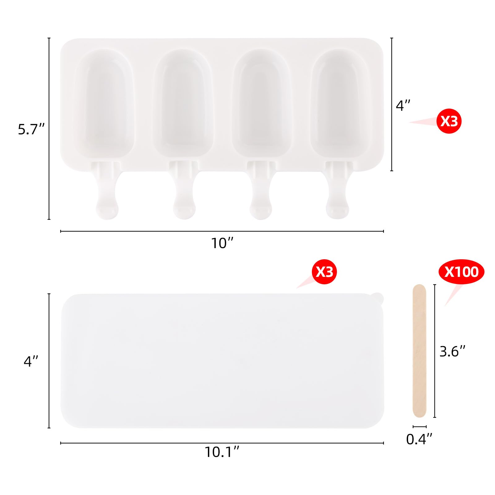 BTYMS palitos de madera 100 piezas para paletas caseras
