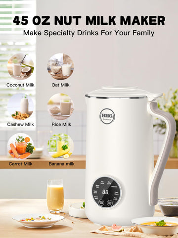 BUAIAHUG vertido leche en vaso, resultado cremoso para bebidas caseras.