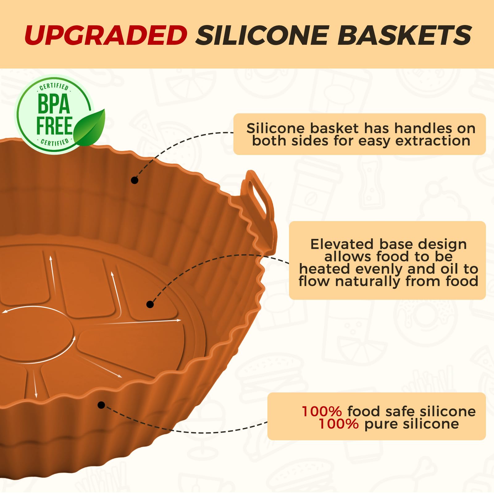 Buauty liner silicona apto para horno y microondas, uso versátil