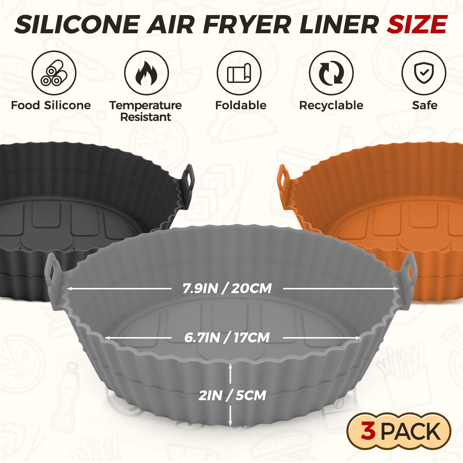 Buauty liner silicona lavable en lavavajillas para limpieza rápida