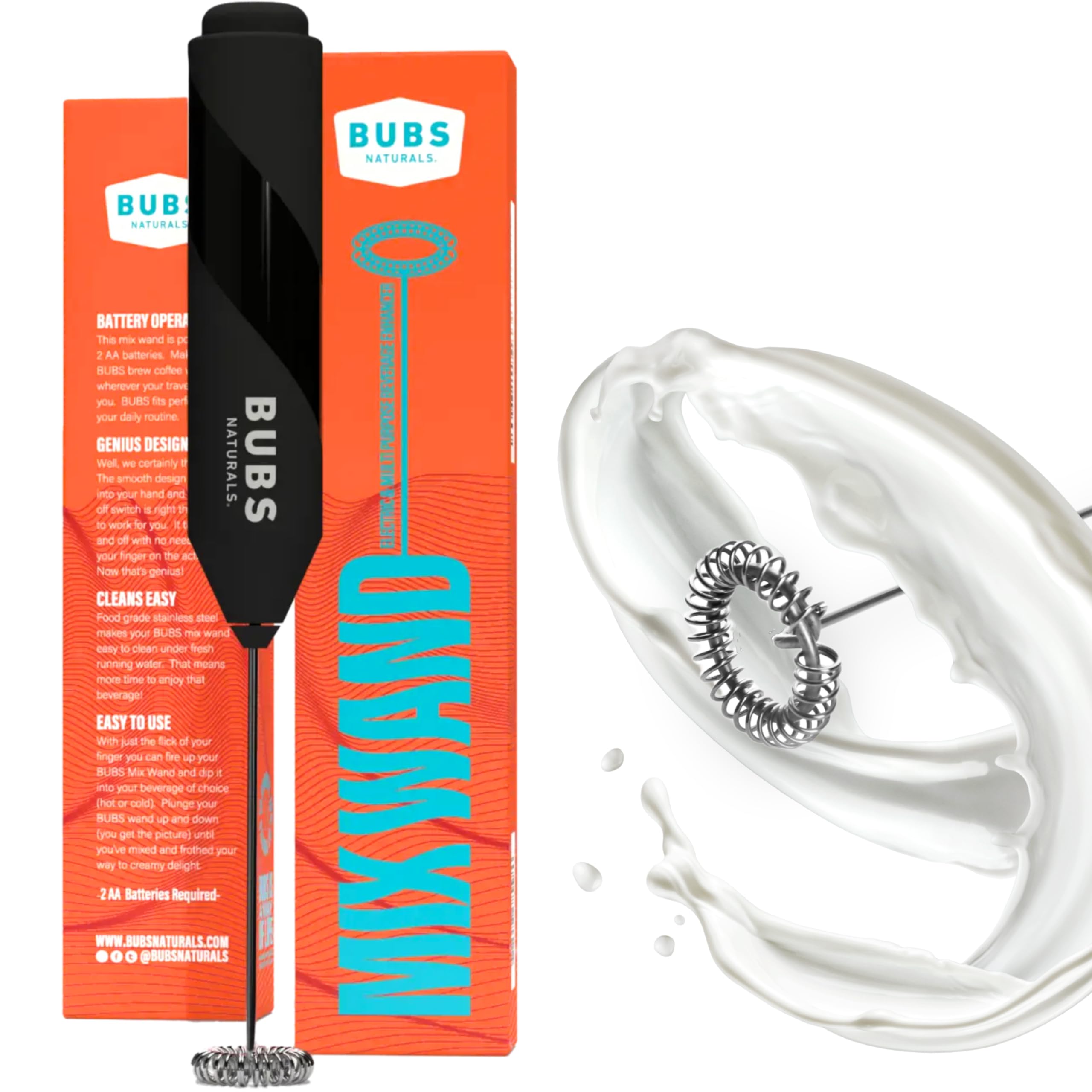 BUBS Naturals Mix Wand crea espuma latte cremosa para bebidas hogareñas