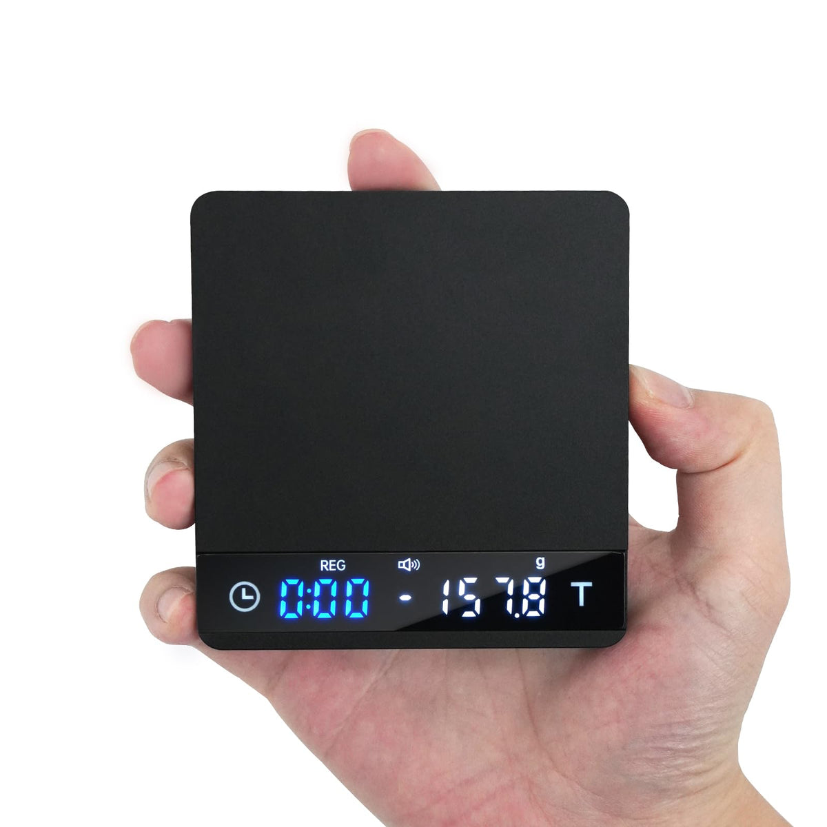 Bucanim Báscula de café con temporizador en frente para seguir recetas con precisión