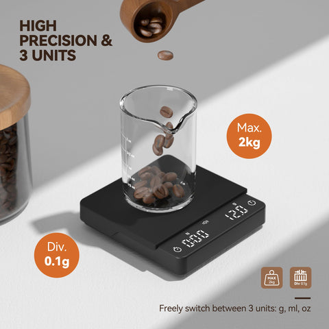 Bucanim: diseño negro elegante y base estable para cualquier cocina.