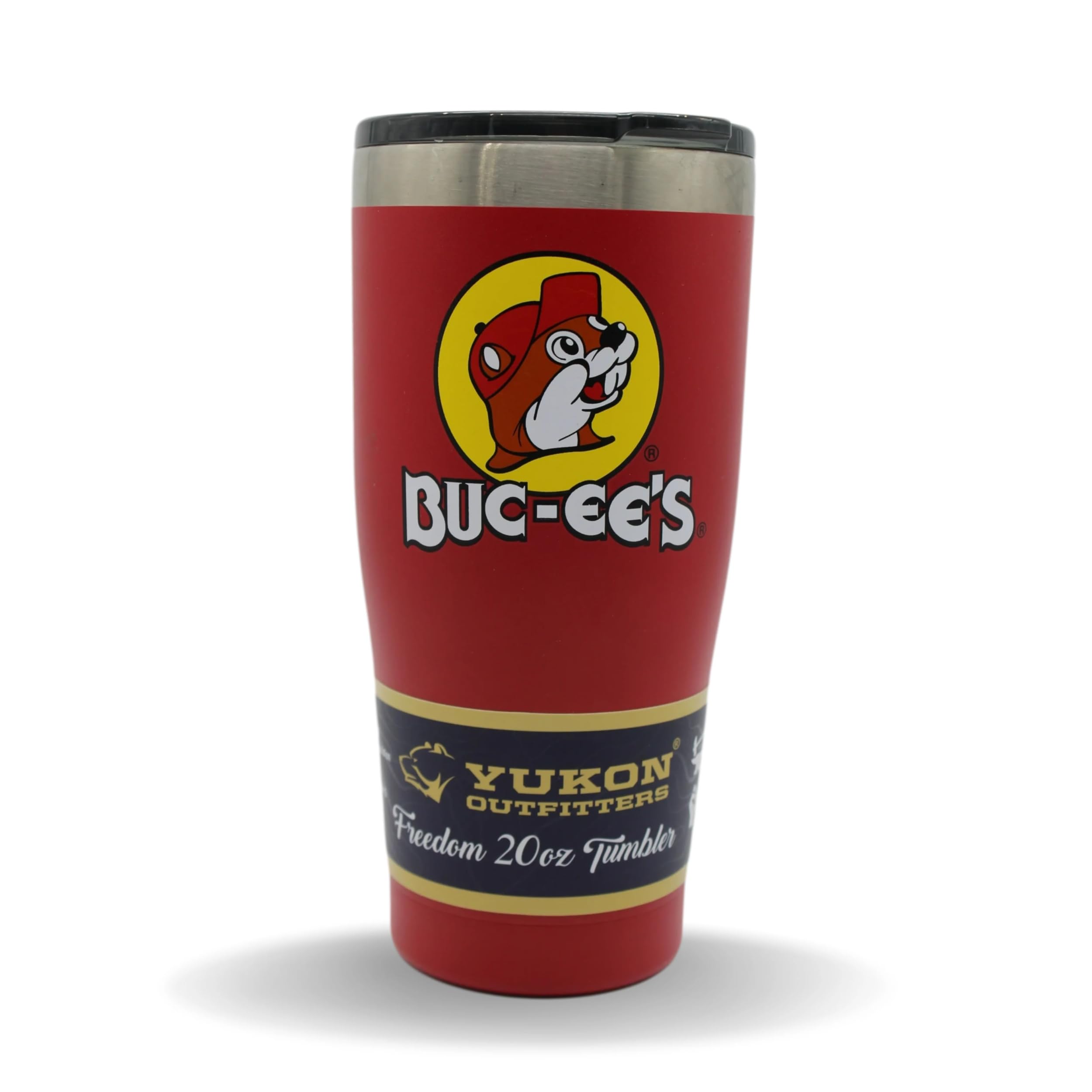 Vaso Buc-ee's rojo de acero inoxidable con Bucky, mantiene bebidas frías por más tiempo