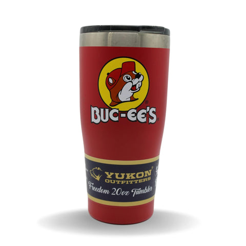 Vaso Buc-ee's rojo de acero inoxidable con Bucky, mantiene bebidas frías por más tiempo