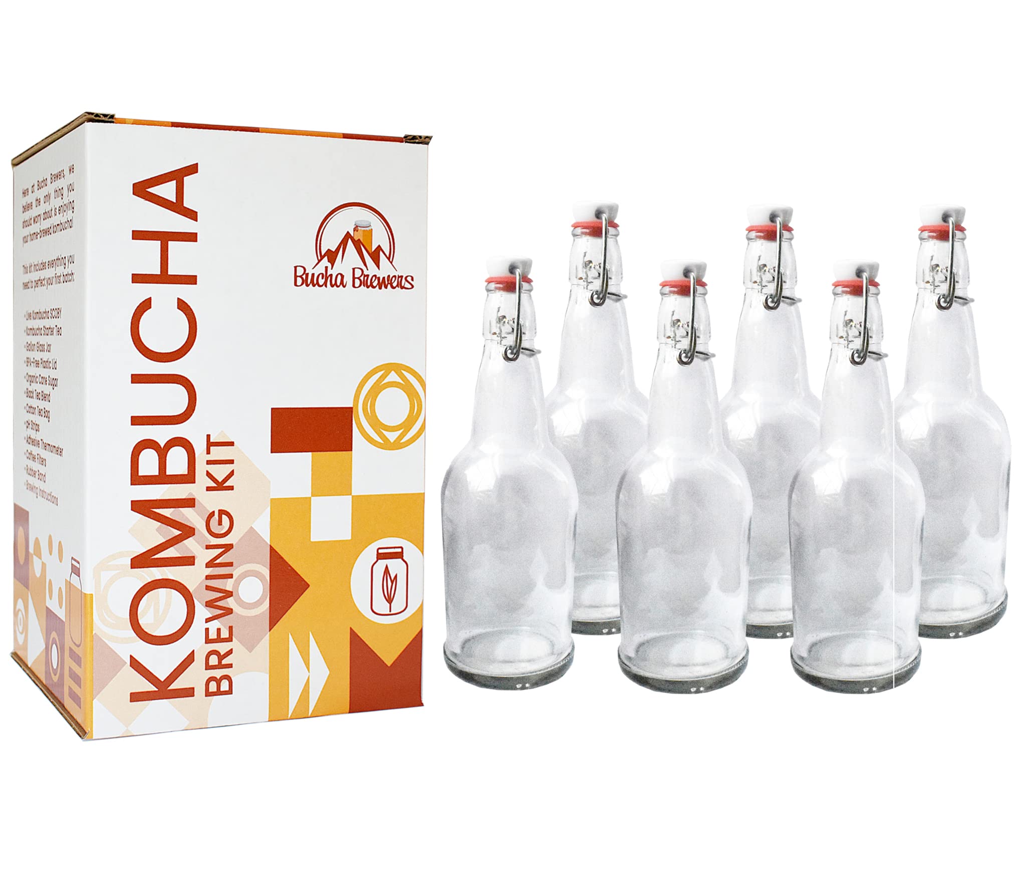 Bucha Brewers jarras de vidrio de galón para fermentación estable y segura.