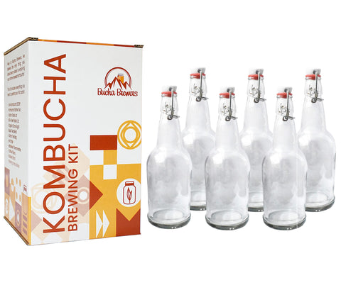 Bucha Brewers jarras de vidrio de galón para fermentación estable y segura.
