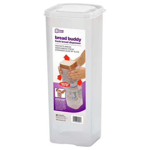 Buddeez Bread Buddy: caja frontal que deja ver el pan y su frescura.
