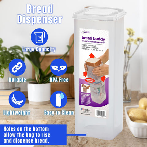 Buddeez Bread Buddy: protección rígida evita aplastamiento durante viajes.