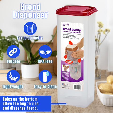 Buddeez caja para pan protege el pan del aplastamiento