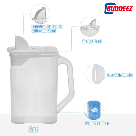 Buddeez plástico-sin-bpa resistente para uso diario con caídas.