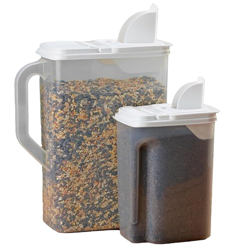 Buddeez almacenamiento seguro para semillas con tapa y boquilla para verter.