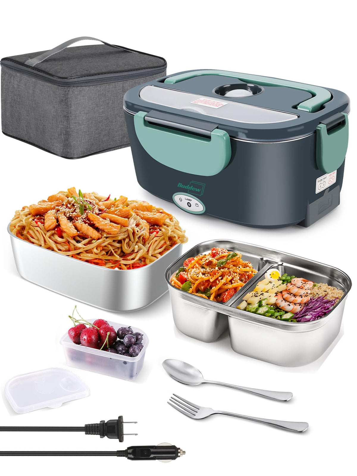 Lonchera eléctrica Buddew con calentamiento rápido para almuerzos frescos en la oficina