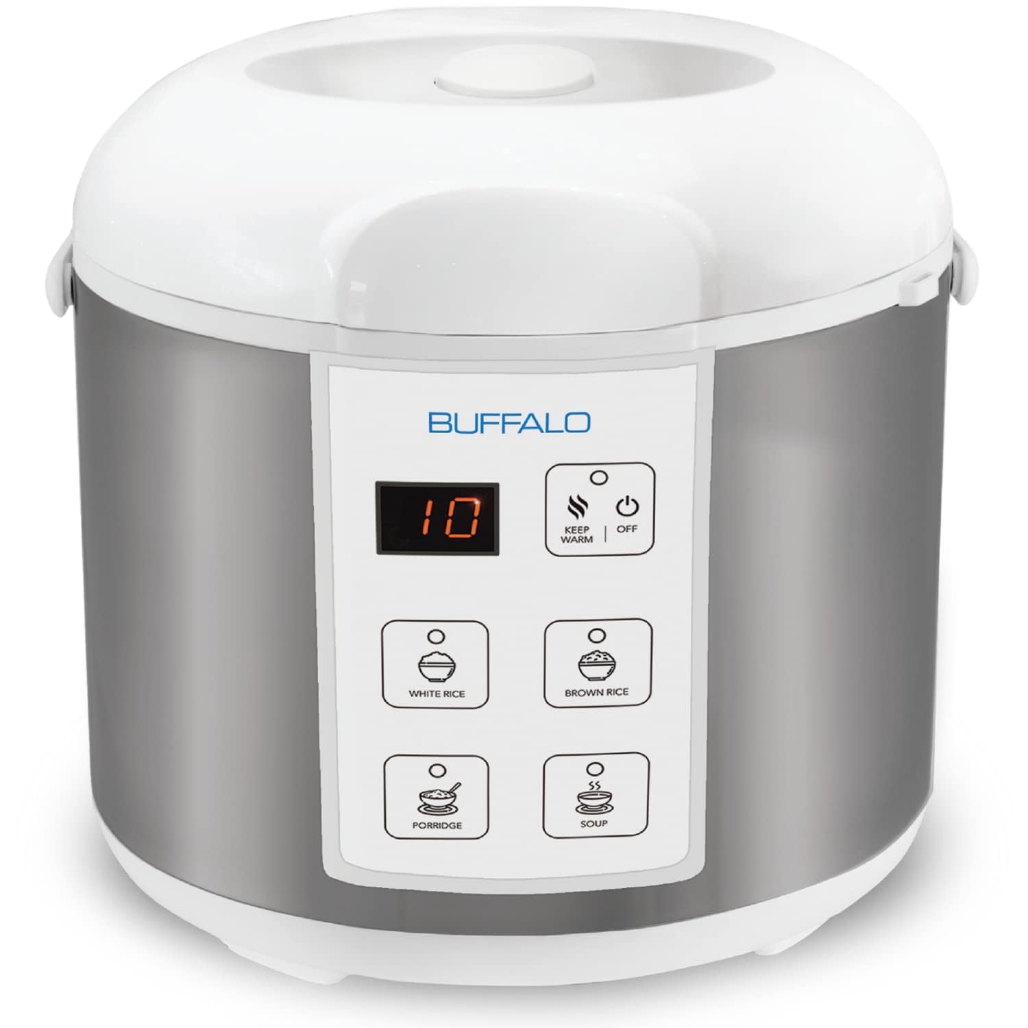 Buffalo Olla Arrocera con vista frontal para cocina organizada y arroz perfecto