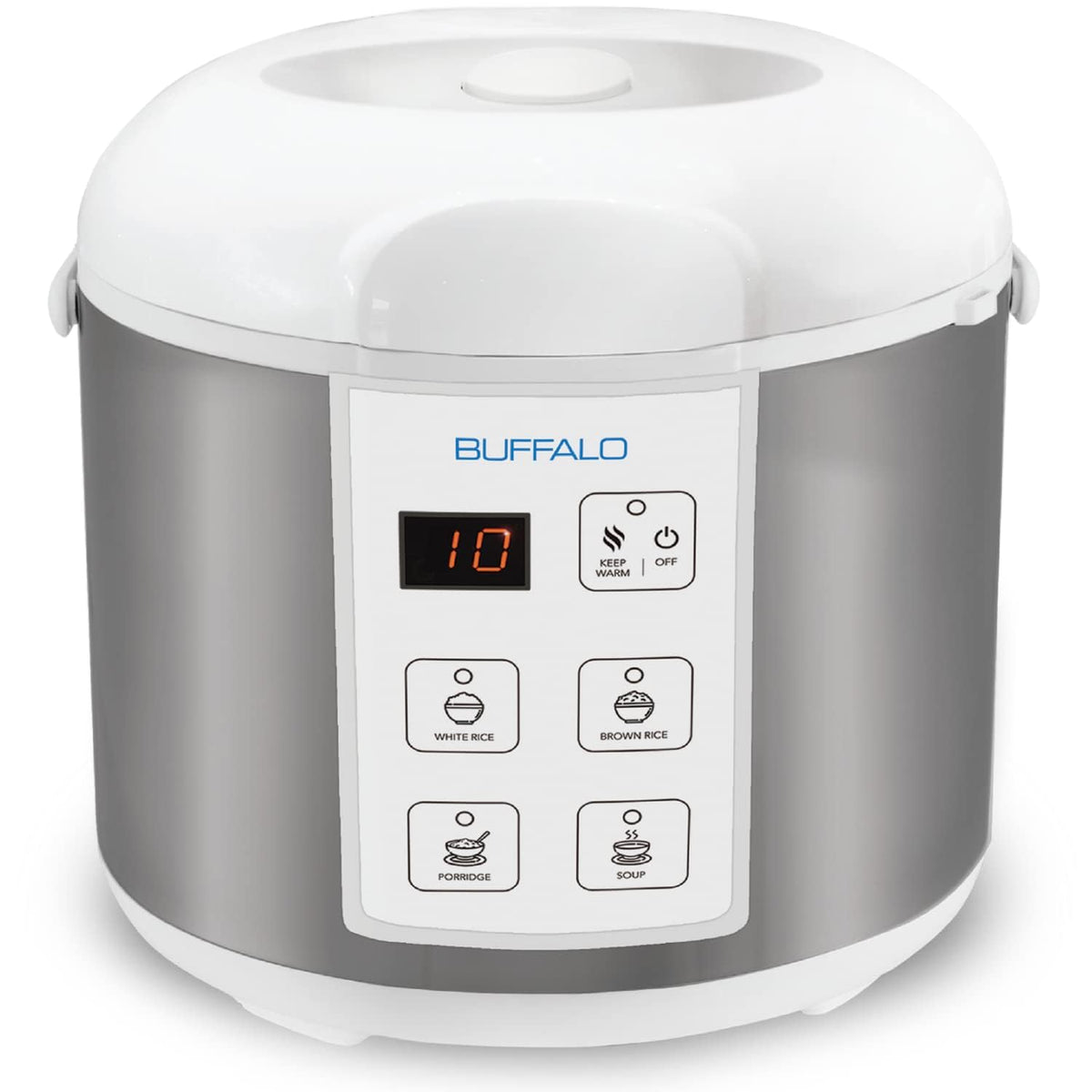 Buffalo Olla Arrocera con vista frontal para cocina organizada y arroz perfecto