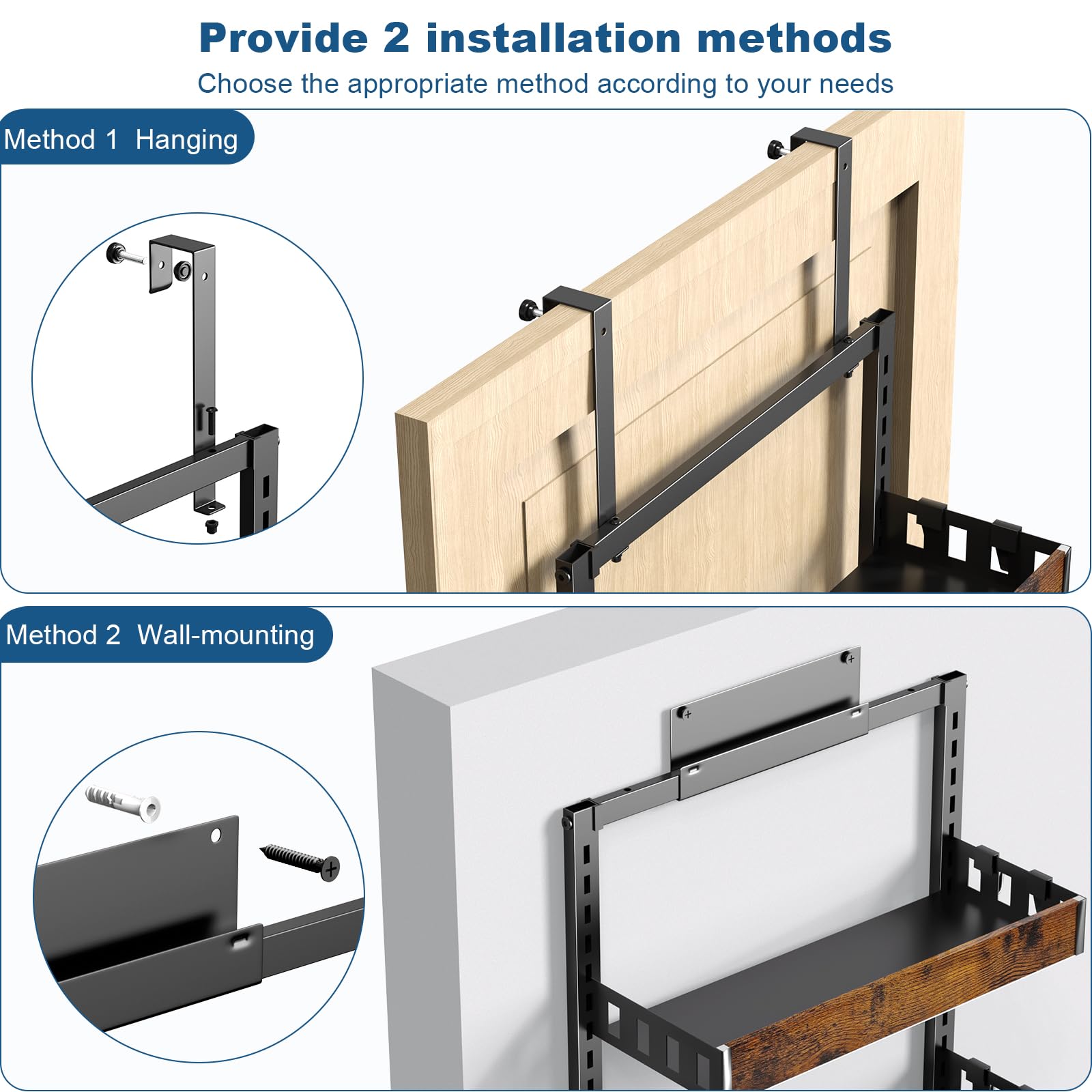 Bukfen estantería de madera ajustable para despensa y baño.