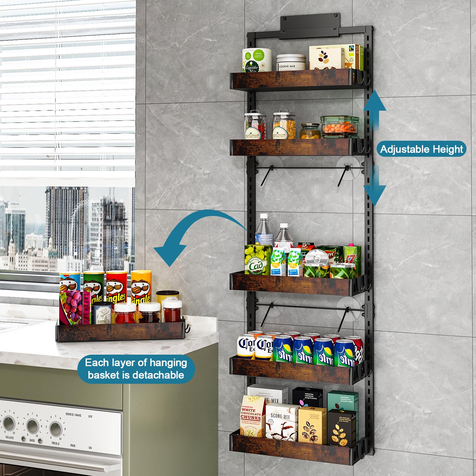 Bukfen organizador de armario para cocina, puerta y pared.