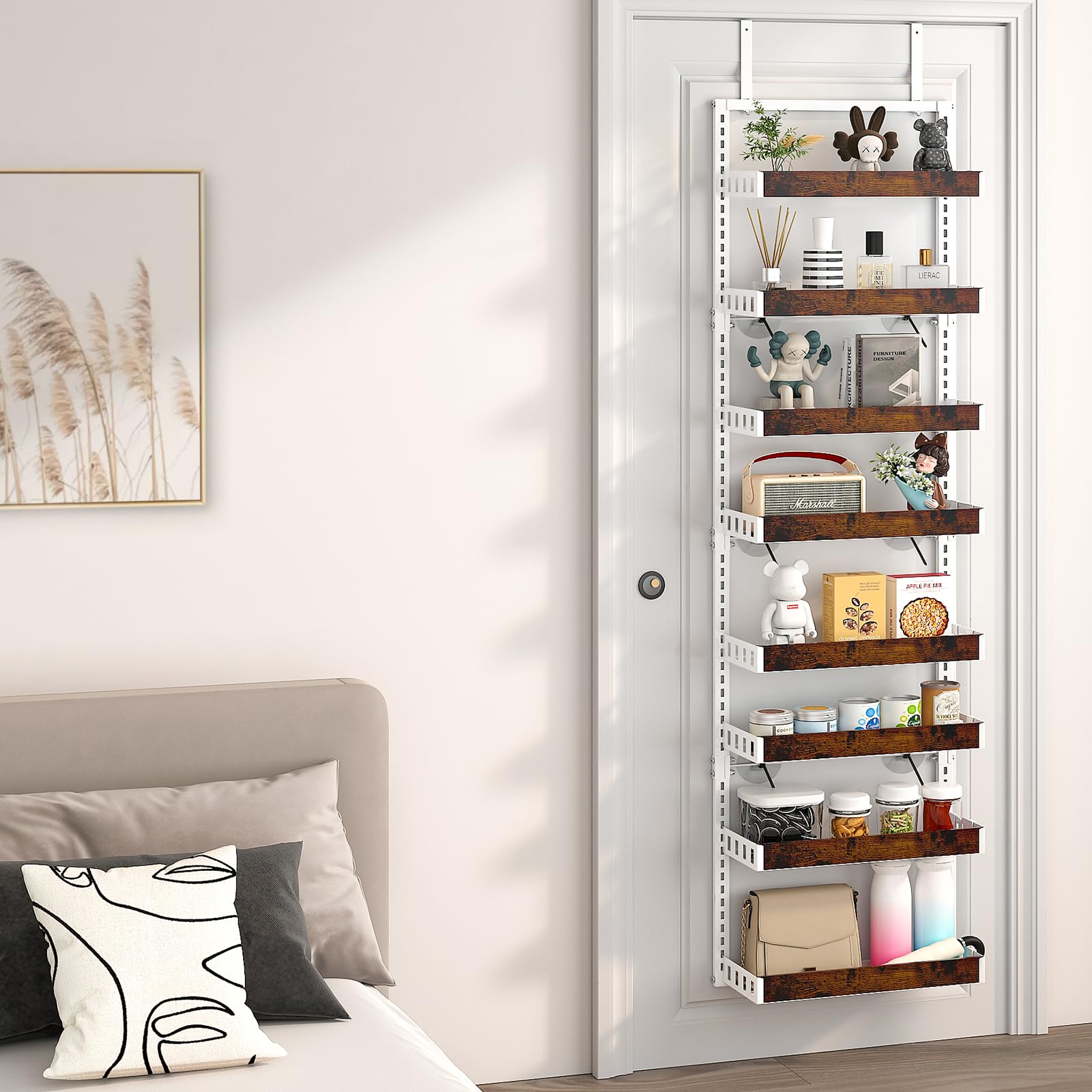 Bukfen organizador metálico para despensa, ideal para artículos de cocina.