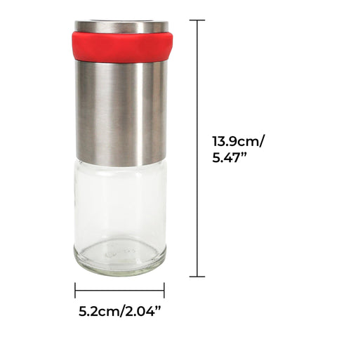 Molinillo de sal y pimienta BuleVina con cuerpo de vidrio para especias a la vista.