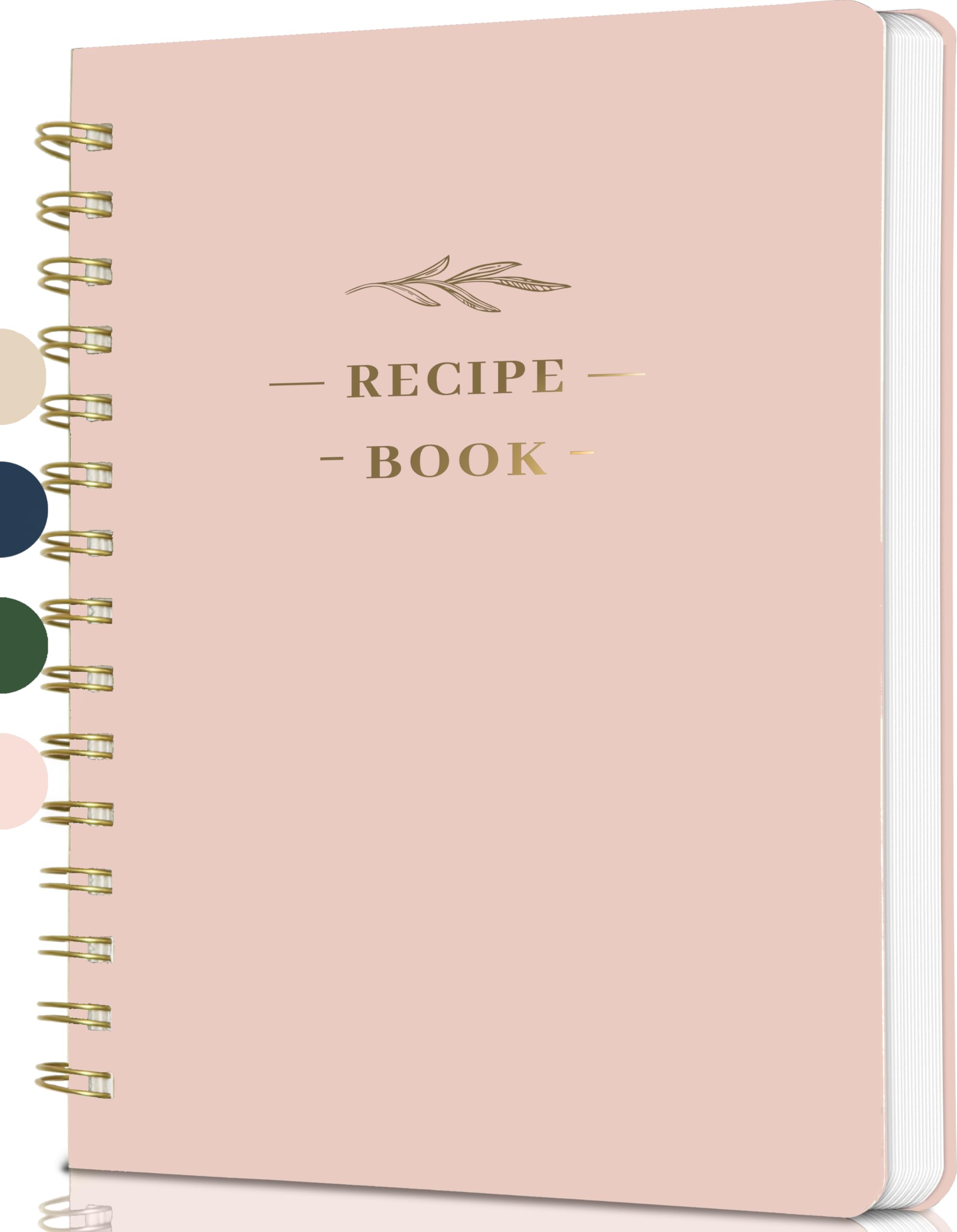 Buluer libro de recetas rosado con tapa dura, perfecto para conservar tus recetas favoritas