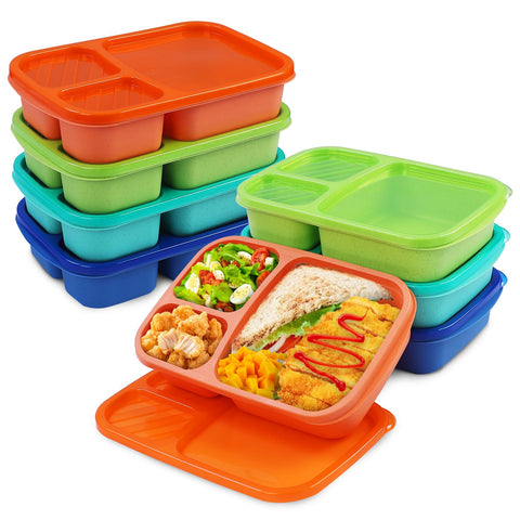 Buluker Bento con 3 compartimentos y tapa hermética para comidas equilibradas