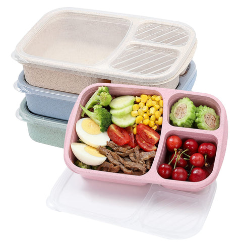 Buluker lonchera bento, vista frontal, cuatro compartimentos para porciones equilibradas.