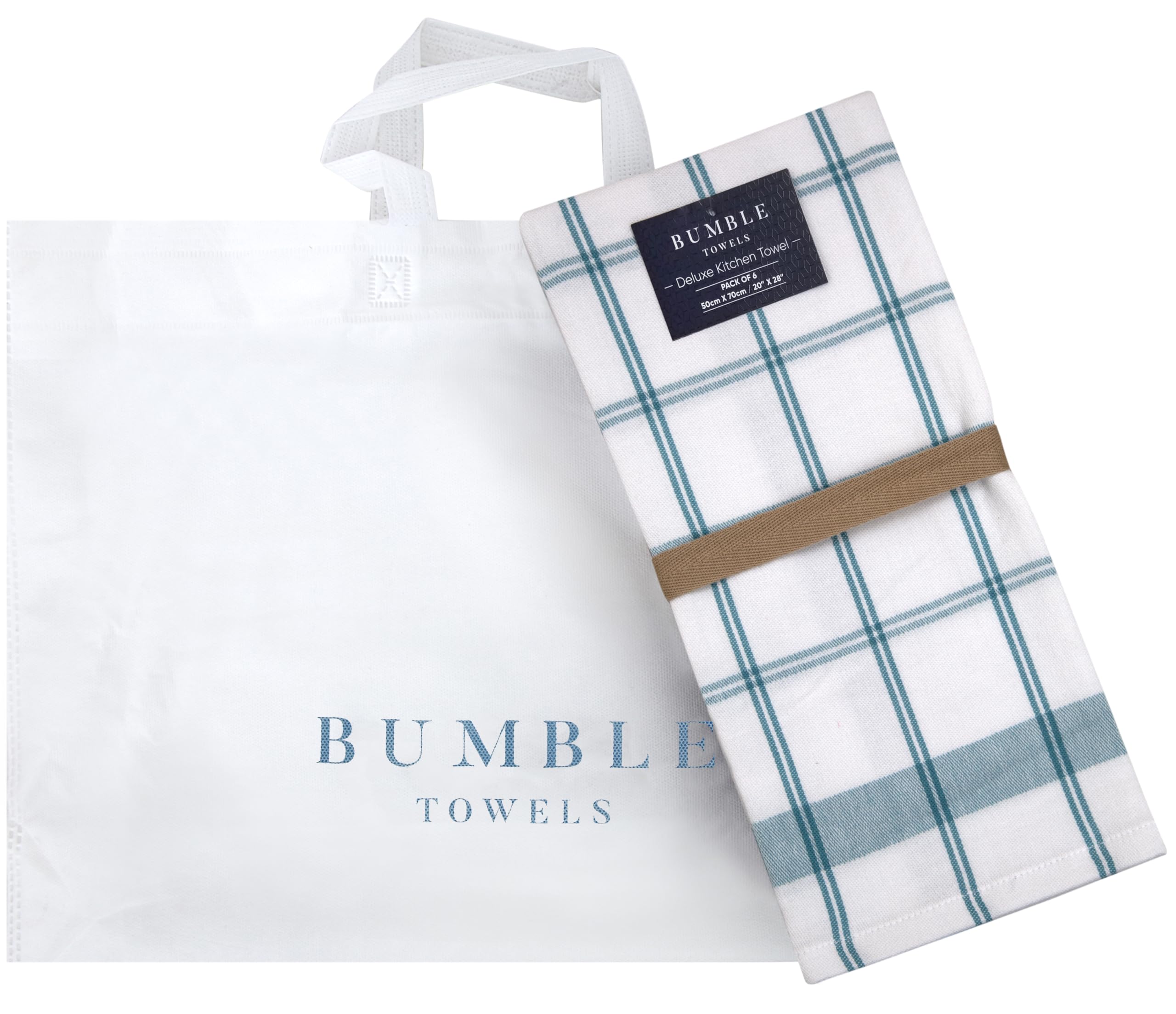 Bumble Towels incluye bolsa reutilizable elegante como regalo.