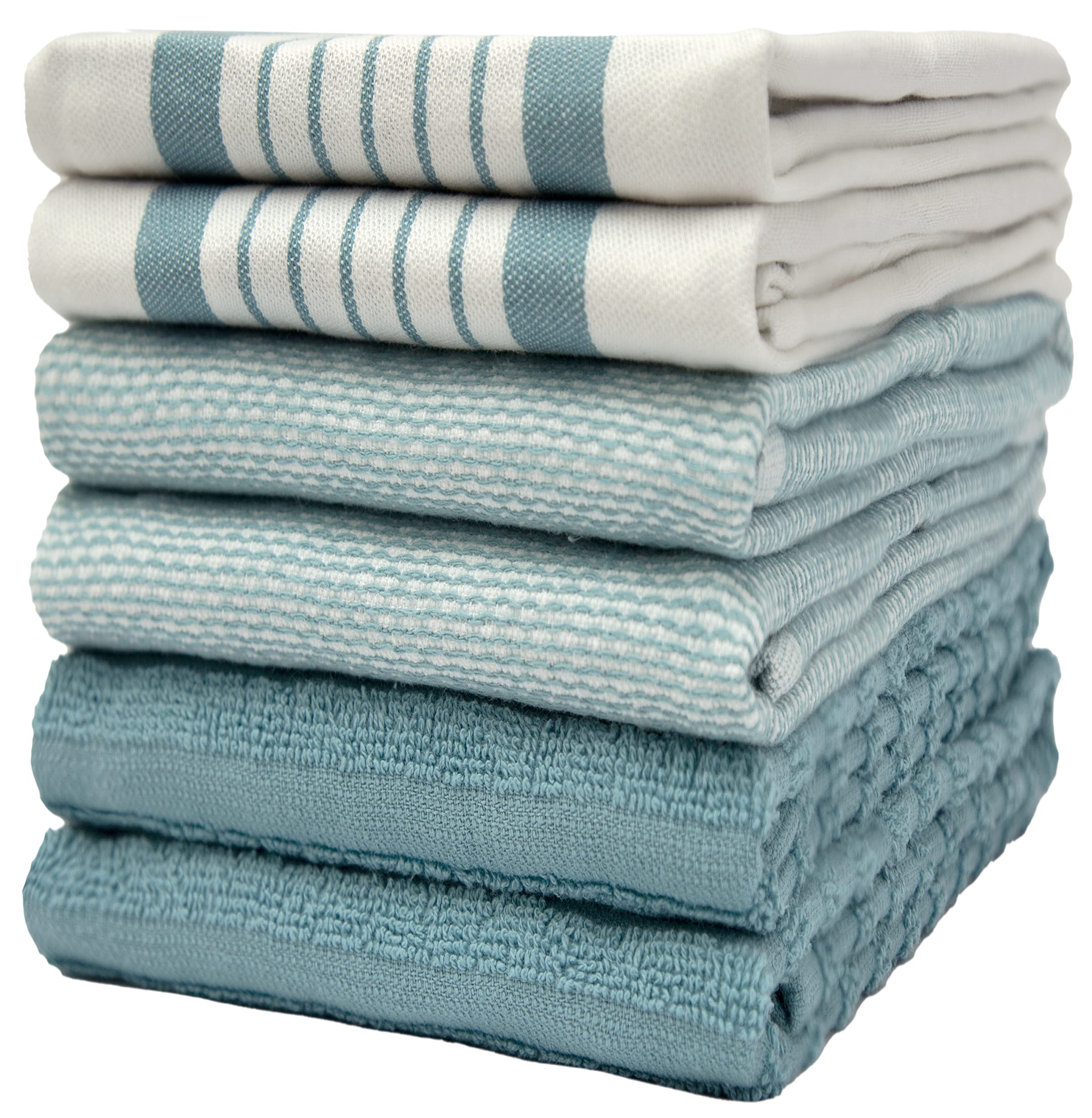 Bumble Towels toallas de cocina premium en azul aqua, alta absorción para secar platos.