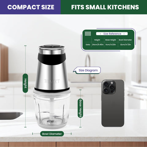 BUMET tazón de 2-5 tazas para porciones pequeñas y limpias durante la cocina