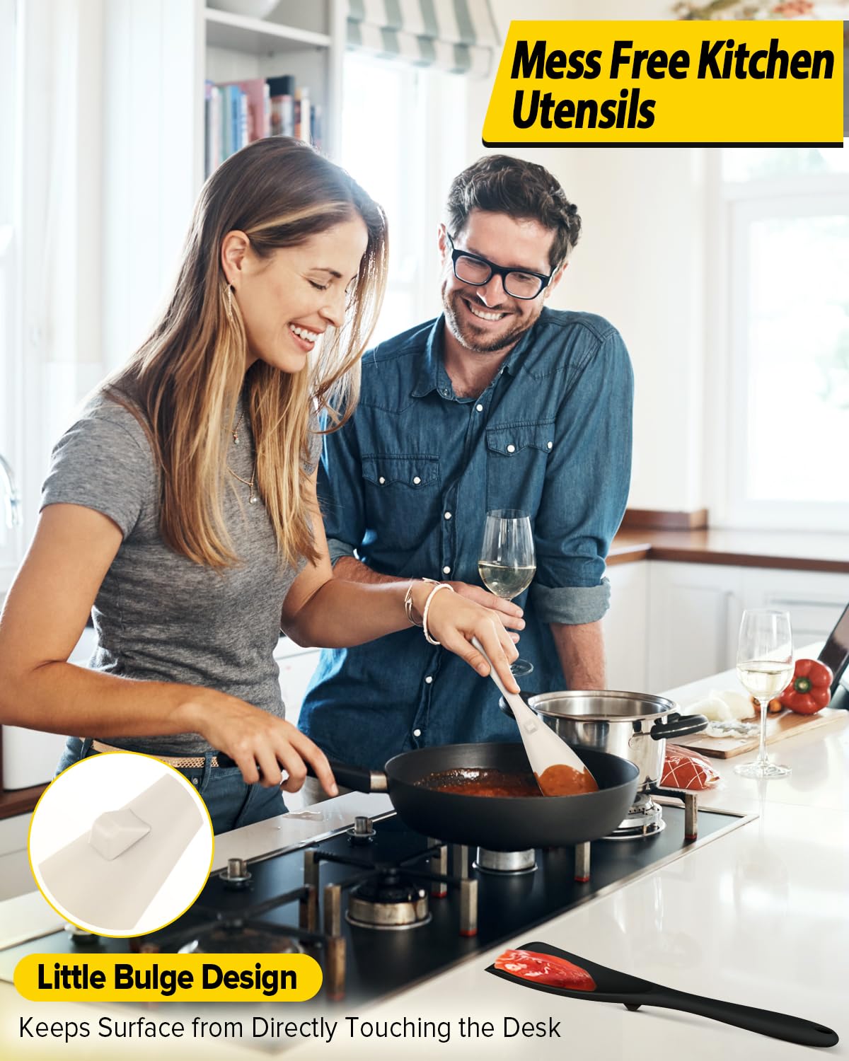 Cucharas BUNDLEPRO con protección antirayado para utensilios de cocina