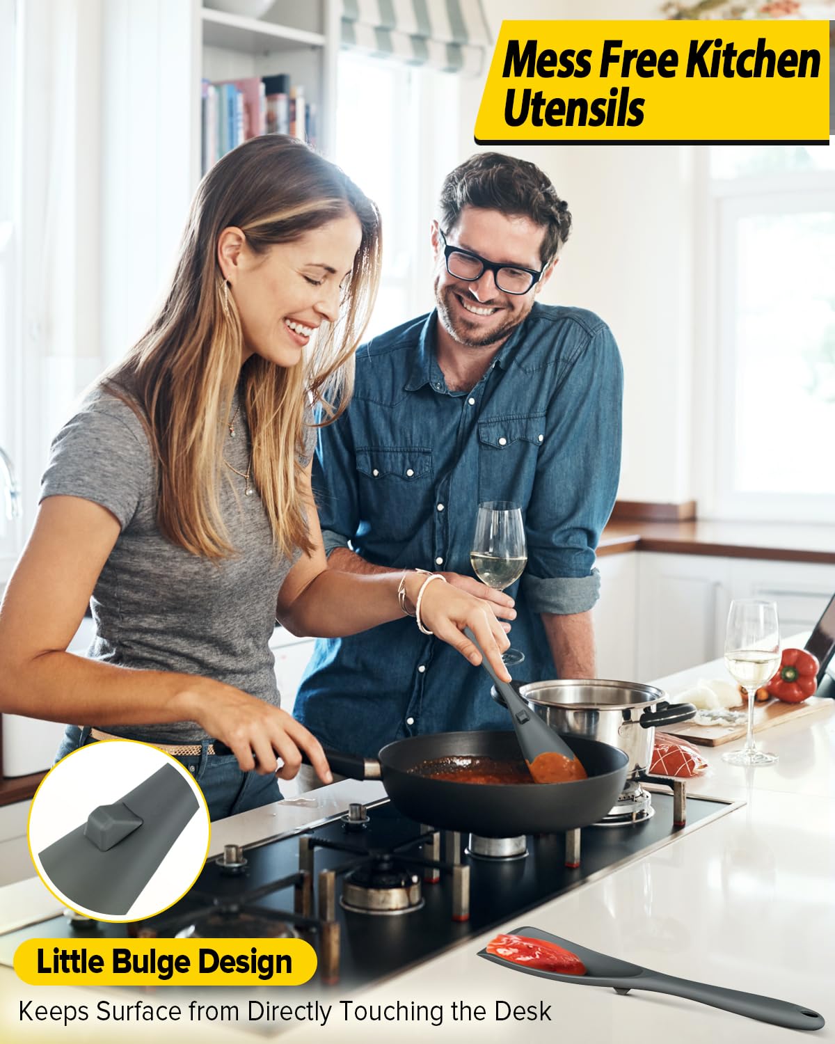 Protuberancia de diseño BUNDLEPRO mantiene la superficie limpia tras cocinar.