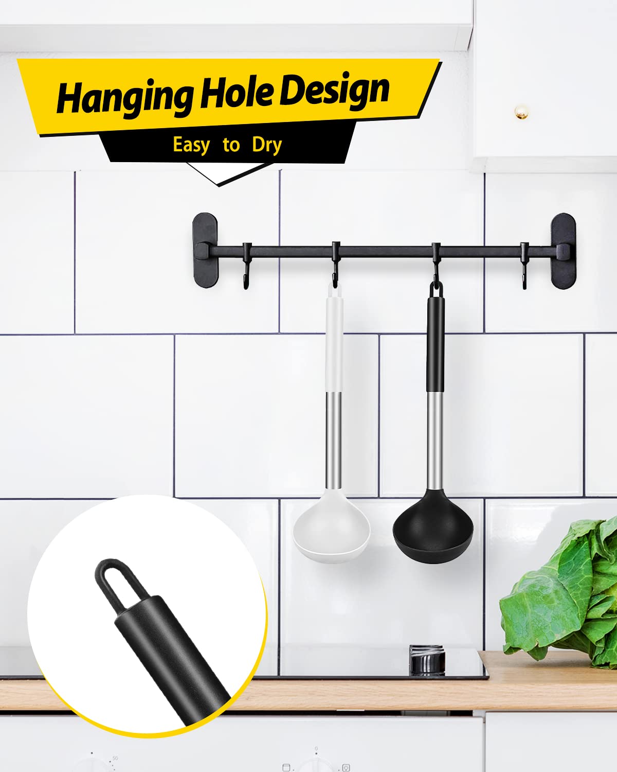 Uso múltiple de cucharón Bundlepro para remover, voltear y servir.