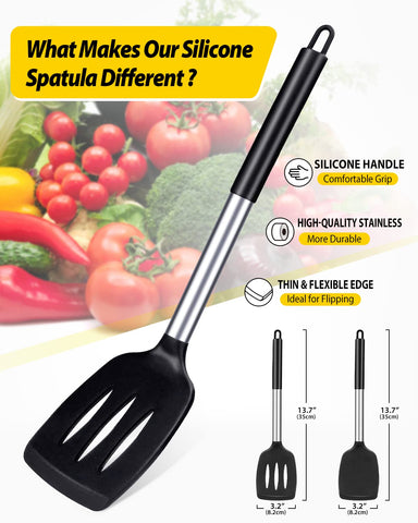 BundlePro espátula de alto calor para uso en sarténes calientes.