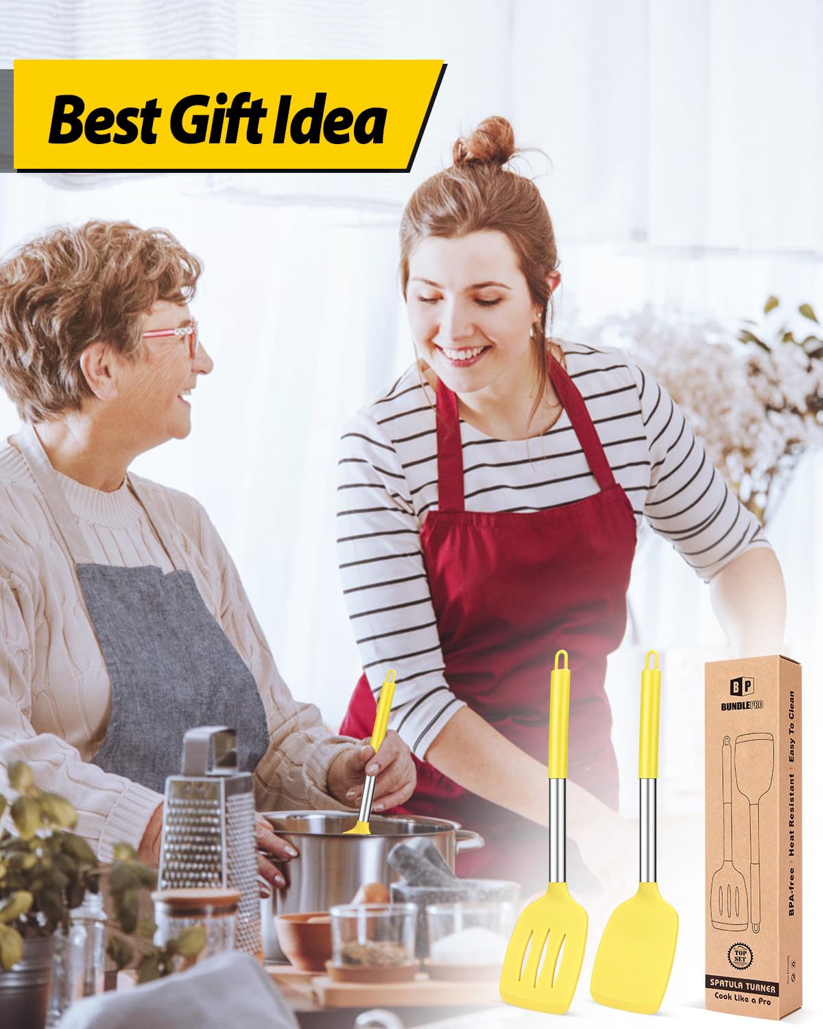 Espátula BUNDLEPRO con orificio para colgar, almacenamiento ordenado.