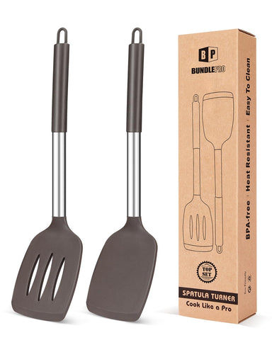 Espátula de silicona Bundlepro con cabeza plana antiadherente para cocinar sin rayar