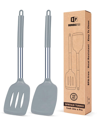 Espátula de silicona gris BUNDLEPRO, cabeza suave que no raya superficies.