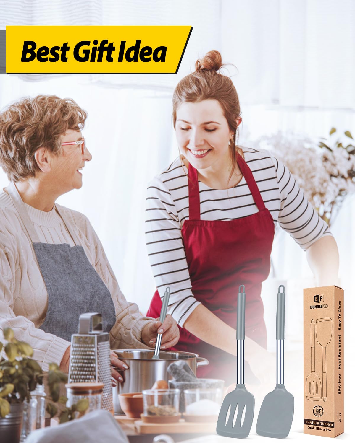 BUNDLEPRO espátula ideal para pescado, huevos y panqueques.