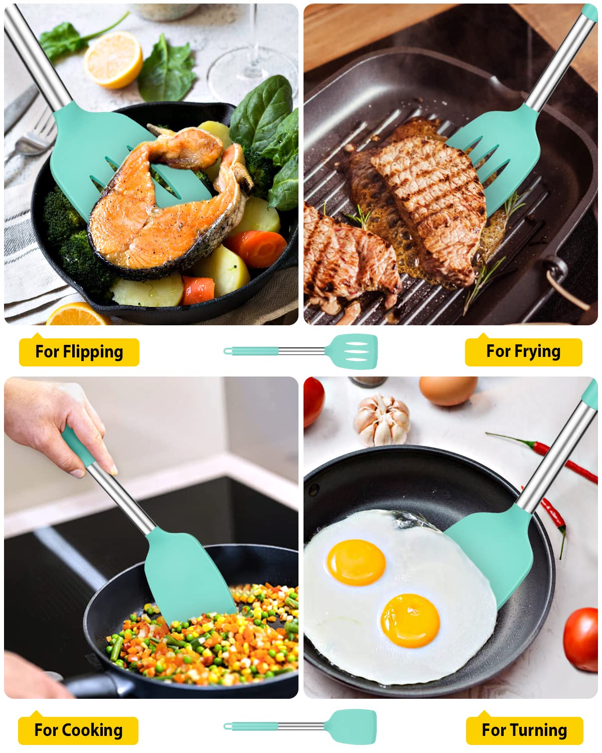 Espatula Bundlepro con mango de acero inoxidable, cómoda para manipular la comida