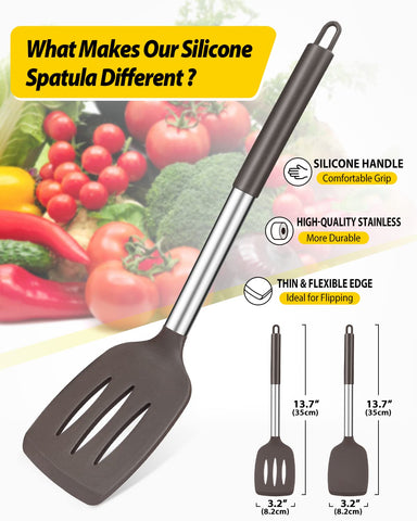 Espátula Bundlepro de silicona con mango de acero inoxidable, duradera y segura
