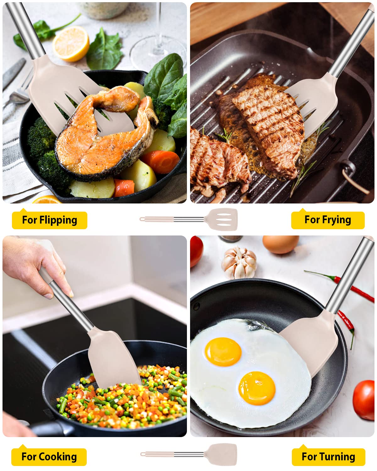 Espátula Bundlepro resistente al calor, perfecta para sartén caliente y frituras.