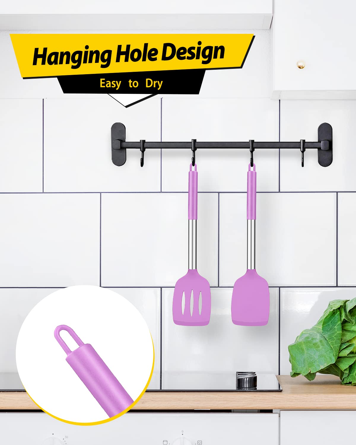 BundlePro espátula morada con diseño moderno para cocinas actuales.