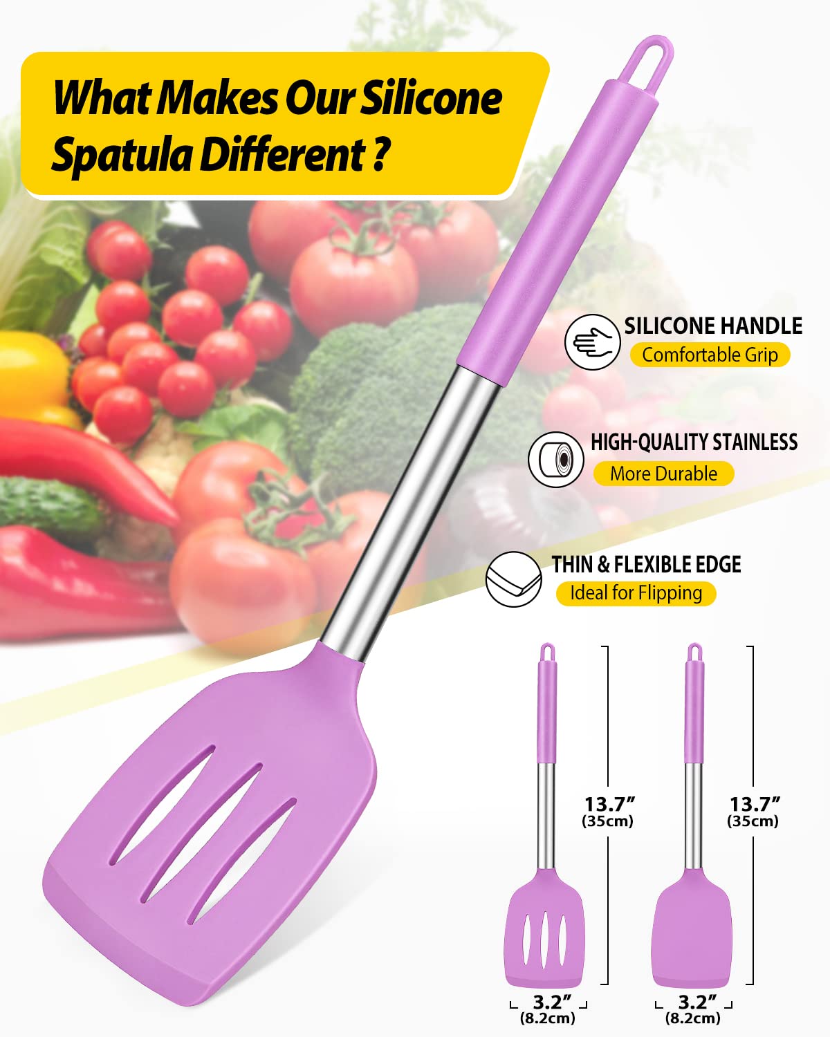 BundlePro espátula con mango de acero inoxidable ergonómico.