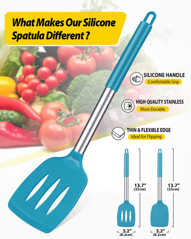 Espatula Bundlepro con mango ergonomico, comodo de agarrar y resistente al calor.